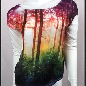 Aeropostale Women's Long Sleeve Multicolor Forest